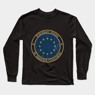 Vintage European Union Europe EU Flag Long Sleeve T-Shirt